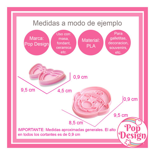 Cortante De Galletitas Set X3 Pascuas 3 Cookie Tortas Conejo Rosa