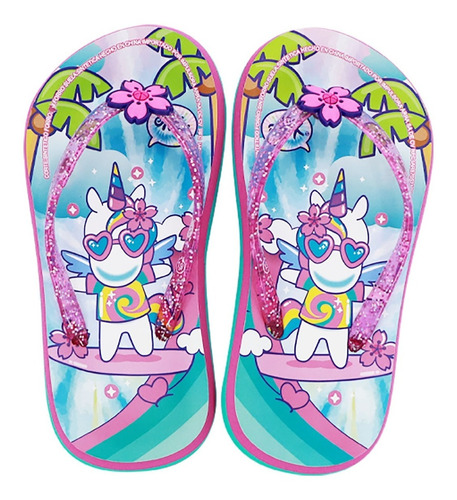 Sandalias Para Niñas Onix Unicornio Playero