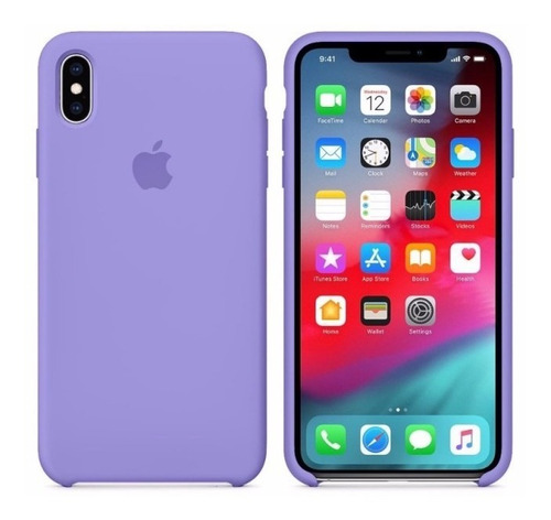Forro Case Estuche Celular iPhone X / Xs Lila Original Tien