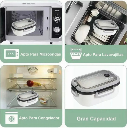 Wf Fiambrera De Doble Capa Con Compartimentos Lonchera Bento