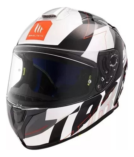 Casco Integral Moto Mt Targo Pro Biger B0 Blanco Rpm