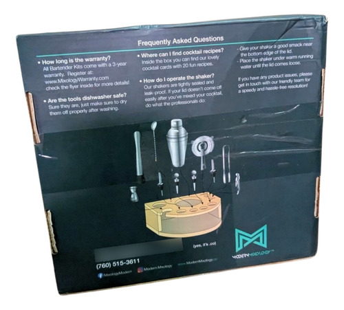 Bartender/cocktail Shaker Set Kit With Stand New