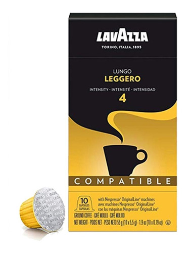 Caja X10 Capsulas Lavazza Lungo Compatible Nespresso