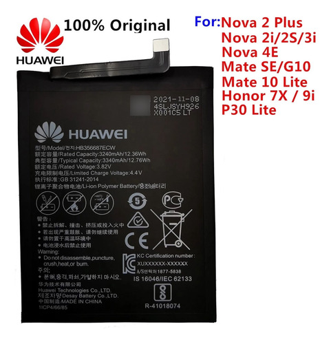 Bateria Pila Huawei Hb356687ecw Mate 10 Lite Nova 4e/2i/2s/3