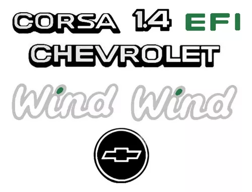 Emblema Corsa Wind Super Adesivo Lateral Vermelho Resinado