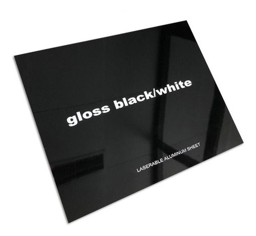 Aluminio Bicapa Laserables 0,45mm X4 Unidades Negro / Blanco