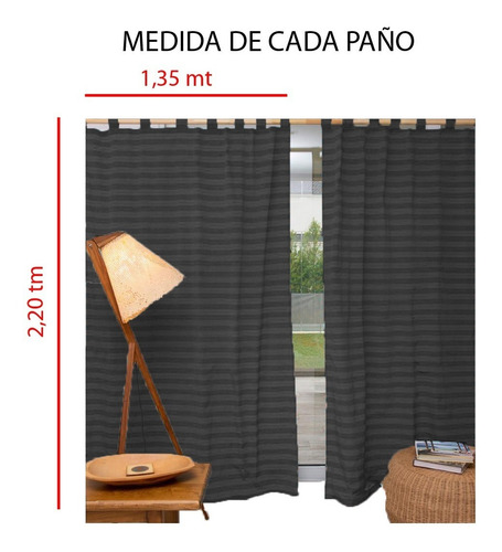 Imagen 4 de 4 de Cortina Ambiente De Gross Para Barral 2 Paños