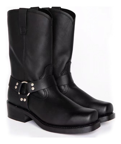 Botas Vaqueras Con Suela De Tacón De Madera Con Un Grosor Cu