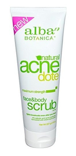 Alba Botanica Acnedote Face & Body Scrub, Máxima Fuerza 8 Oz