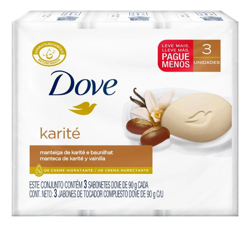 Jabon Dove Karite Y Vainilla 3u