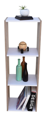 Libreros Minimalistas, Organizador Libano Esquinero Hogare Color Roble-blanco