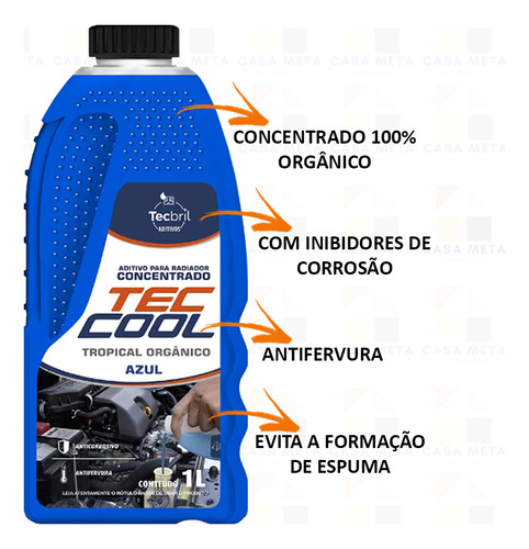 Aditivo Radiador Azul Fluido De Arrefecimento 1l Concentrado
