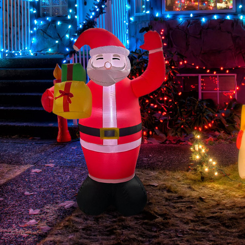 Inflables Navideños Iluminados De Papá Noel Decoración