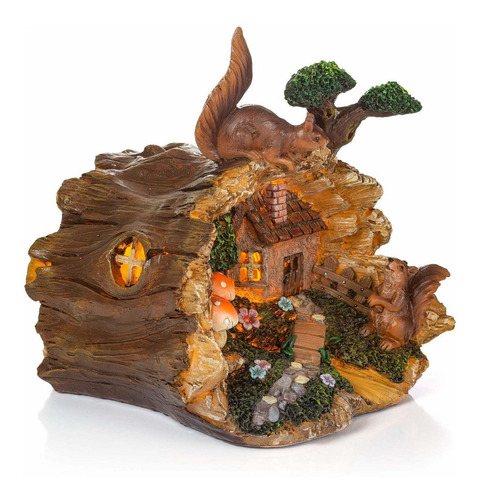 Vp Home Tree Trunk Casa De Hadas Solar Powered Led Decoració