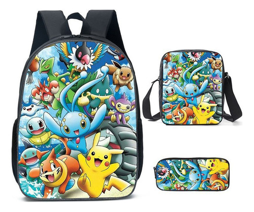 Conjunto De Mochila Escolar De Tres Piezas Charizard C