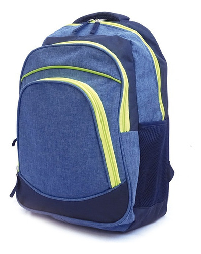 Mochila Con Portanotebook School Ill Rq 18  Azul Cierre Fluo