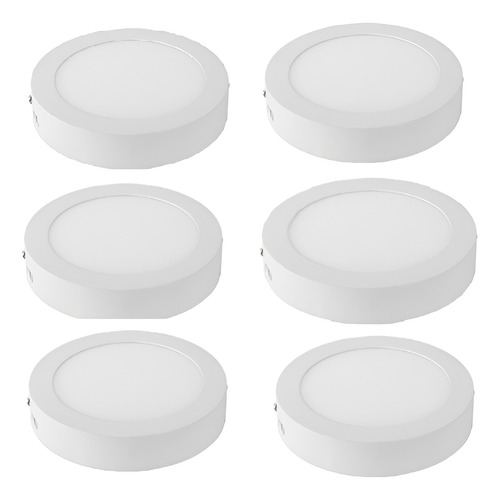 Pack X 10 Plafón Led 24w Sobrepuesto Redondo Luz Fría/cálida