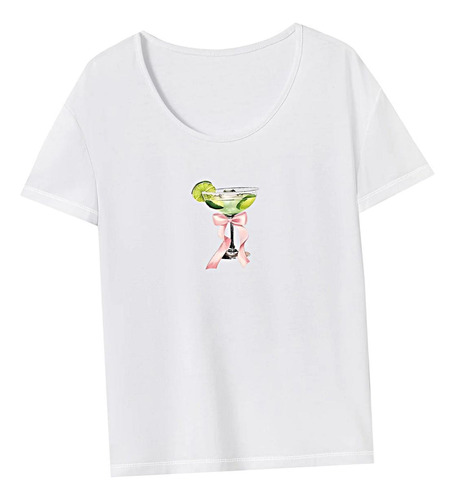 Camiseta De Verano Para Mujer Con Cuello Redondo Y Casual