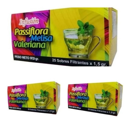 Te Melisa Pasiflora Valeriana 25 Bol (3 Unidades)