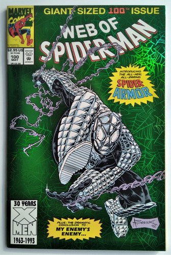 Web Of Spiderman 100 Marvel Comics 1993 Spider Armor Foil (Usado)