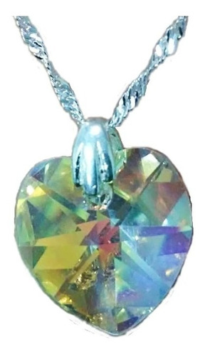 Dije Corazón Cristal Preciosa® 14 Mm Plata 925 Cadena