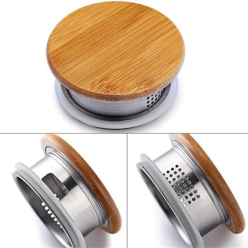 Jarra De Vidro C/ Tampa Inox E Bambu 1,5l - Vencedor