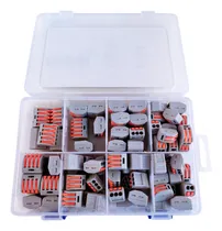 Comprar Kit Bornera Empalme Rápido Para Cables Conectores Eléctricos Fast Clip 2, 3, 4 Y 5 Polos X100 Piezas
