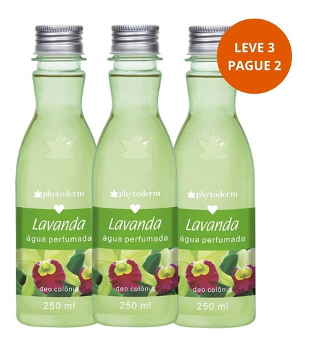 Água Perfumada Deo Colônia Phytoderm Leve 3 Pague 2 Lavanda 250ml