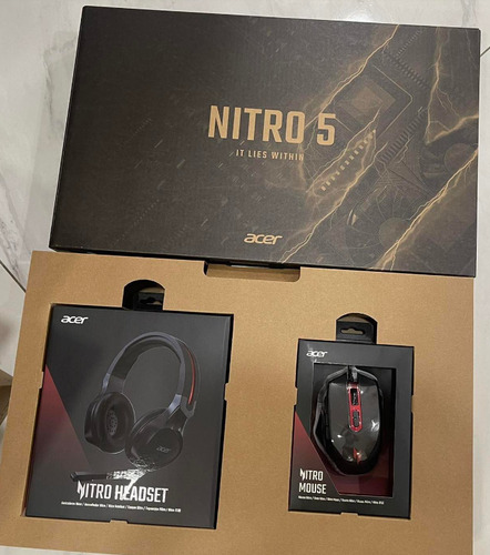 Auriculares Vincha Juegos Acer Nitro Y Mouse Kit/ Microfono Color Negro