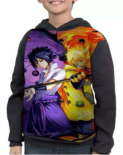 Blusa Feminina Mangá Naruto Sasuke Uchiha pequeno