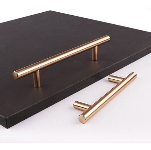 Imagen 4 de 8 de Tirador Manilla Madrid Dorado 96x150x12mm 10unid + Tornillo