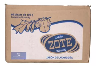 Caja Jabón De Lavandería Zote Blanco 60 Piezas De 100g C/u