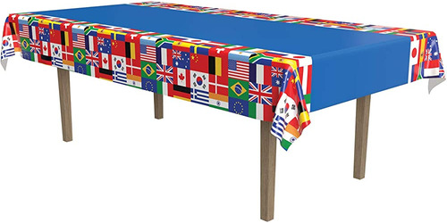 International Flag Tablecover Party Accesorio 1 Conteo 1  Pk