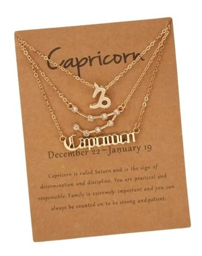 Collares Signos Zodiacales Capricornio Excelente Regalo 3x1