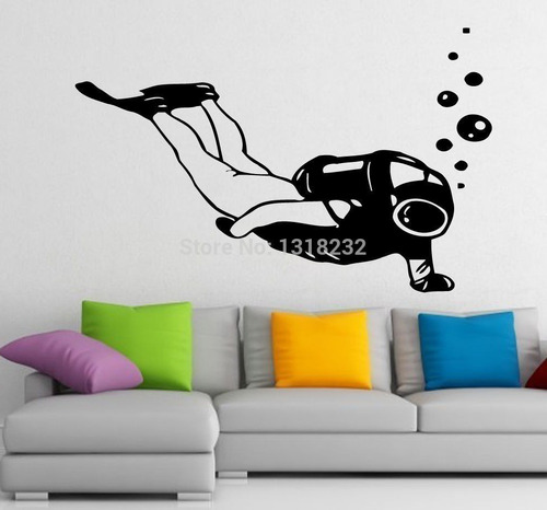 Vinilo Decorativo Buceo Hombre Dive  