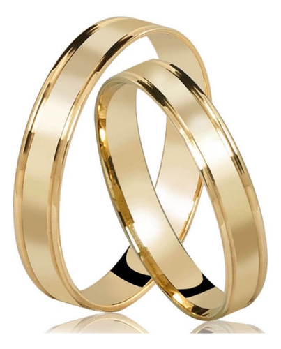 2 Anillos Matrimonio Oro Amarillo14k4mm Argollas Clasicas Amarillo Tallas Del 4 Al 16