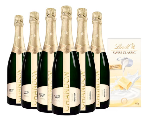 Champagne Chandon Extra Brut 750 Ml X6 Botellas Con Regalo