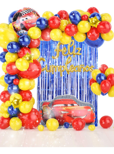 Globos Del Rayo Mcqueen Decoración De Cumpleaños Cars 