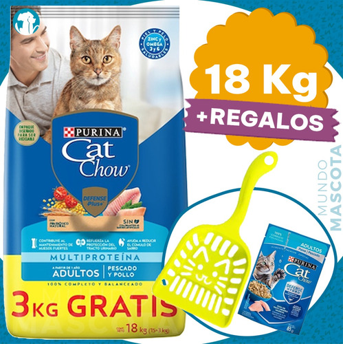 Alimento Purina Cat Chow Gato Adulto Pescado 15 Kg + Regalo