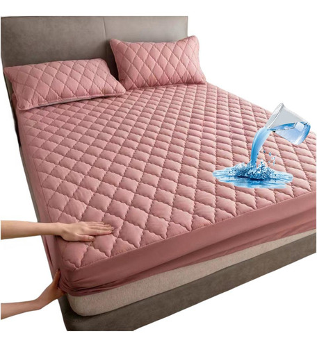 Funda De Cama Impermeable Acolchada De Algodón Lavable A