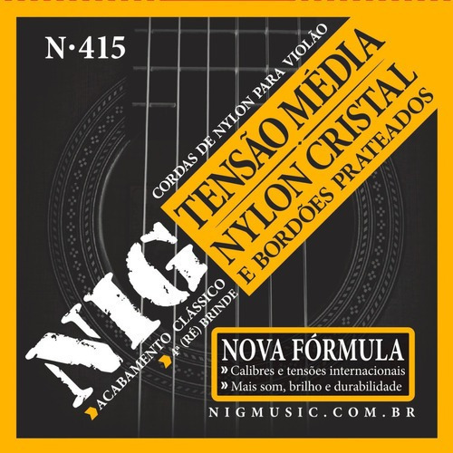 Cordas De Violão Nylon Nig N415 Encordoamento Tensão Média 