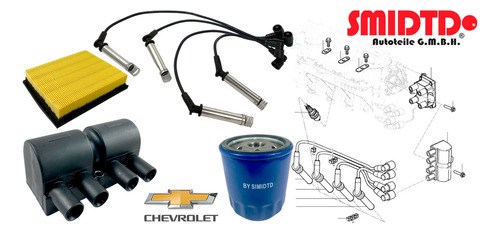 Bobina 4 Pines Cables Bujias Beru Filt Chevy Swing 1.4 94-00