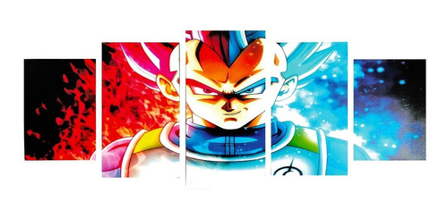 Cuadro Dragon Ball Z Super Vegeta Nivel Dios Poliptico Goku | MercadoLibre