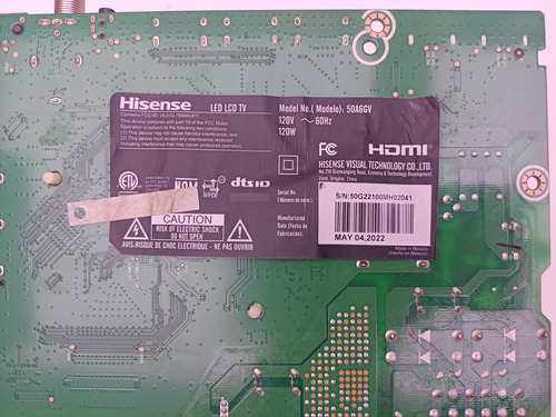Main Hisense 50a6gv Rsag7.820.11553/roh Servitec Newton 98