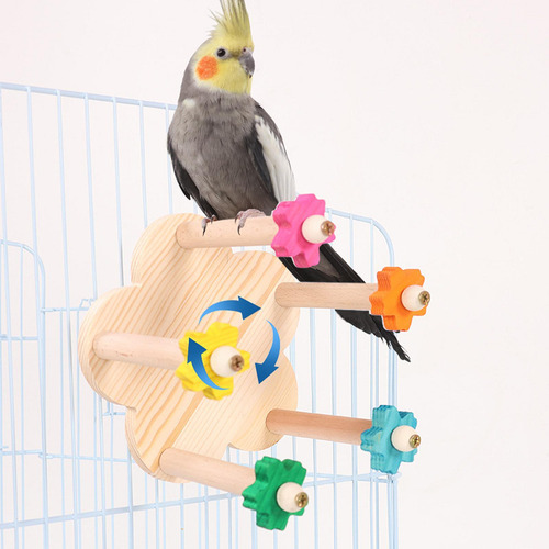 Juguete De Percha Giratoria Para Pájaros, Accesorio Para