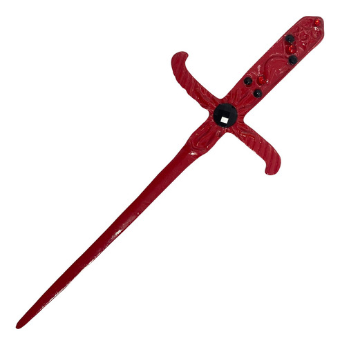 Athame Metal Vermelho 19 Cm Pedra Preta E Strass