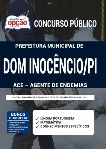 Apostila Concurso Dom Inocêncio Pi - Agente De Endemias