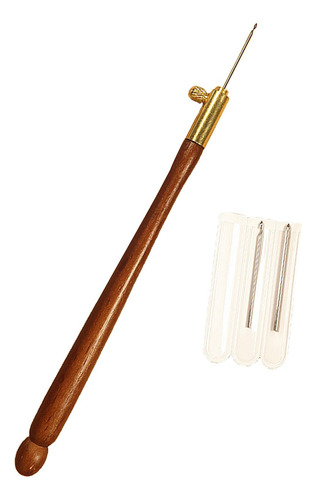 Gancho De Ganchillo Bordado Francés Brown_wooden