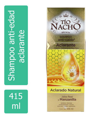 Shampoo Tio Nacho Anti-edad Aclarante Frasco Con 415 Ml