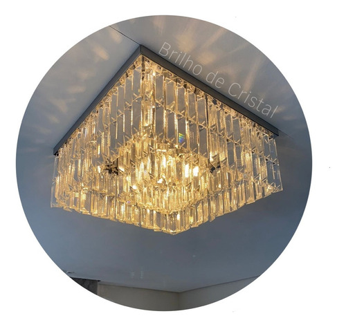 Lustre De Cristal Legítimo Plafon Para Sala/quarto Cor Prateado